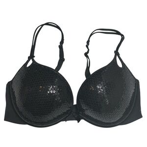 {Victoria's Secret} "Sexy Little Things" Black Full Sequin Bra